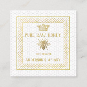 Vintage Goldkrone/Bienenfarm Quadratische Visitenkarte