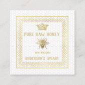 Vintage Goldkrone/Bienenfarm Quadratische Visitenkarte (Vorderseite)