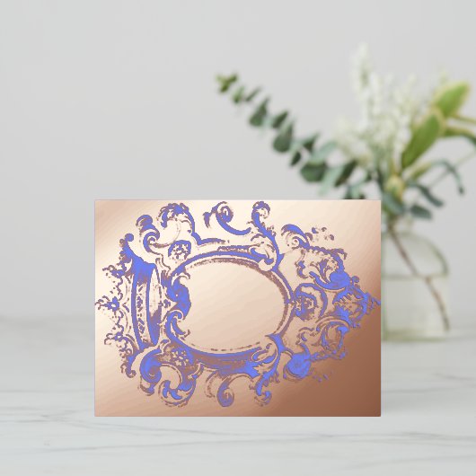 Vintage Goldkronenrahmen - Einladung Postkarte (Stehend vorne)