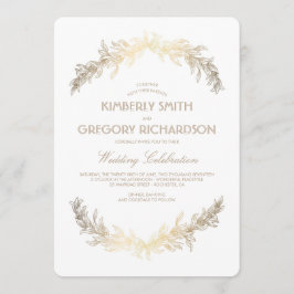 Vintage Goldlaurel Wreath Elegante Hochzeit Einladung