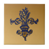 Vintage GoldLilie Fliese (Vorderseite)