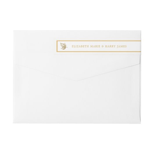 Vintage Goldmedaille-Glitzer-Butterfly-Hochzeit (Rückseite)