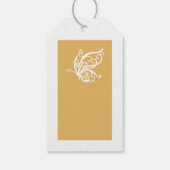 Vintage Goldmedaille-Glitzer-Butterfly-Hochzeit Geschenkanhänger (Rückseite)