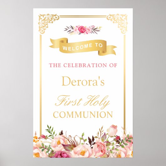 Vintage Goldrahmen | Erste Heilige Kommune Poster (Vorne)