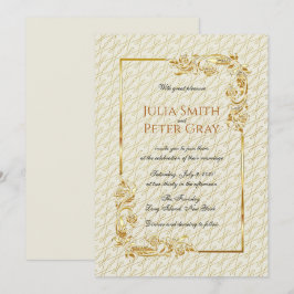 Vintage Goldrahmen-Königliche Hochzeit Einladung