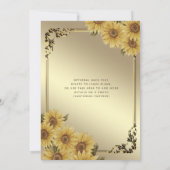 Vintage Goldrahmen-Sonnenblume Quinceañera Einladung (Rückseite)