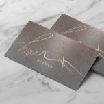 Vintage Goldschere Typografie-Metal Visitenkarte<br><div class="desc">Hair Stylist Vintage Gold Script & Schere Kupferhair Salon Business Cards.</div>
