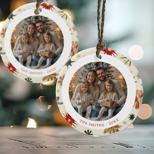 Vintage Goldschneeflocken 2 Fotos Keramik Ornament