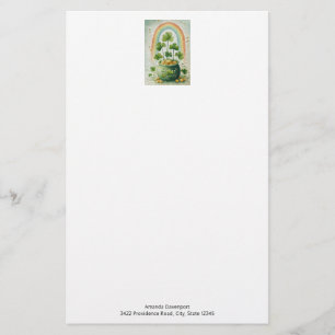 Vintage Goldtopf und Regenbogen Briefpapier