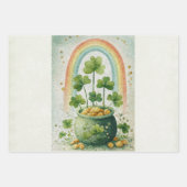 Vintage-Goldtopf und Regenbogen Geschenkpapier Set (Vorderseite 3)