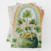 Vintage-Goldtopf und Regenbogen Geschenkpapier Set (Beispiel)