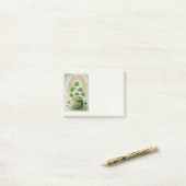 Vintage-Goldtopf und Regenbogen Post-it Klebezettel (Auf Schreibtisch)