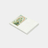 Vintage-Goldtopf und Regenbogen Post-it Klebezettel (angewinkelt)