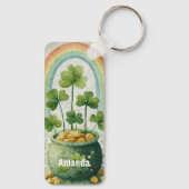 Vintage-Goldtopf und Regenbogen Schlüsselanhänger (Rückseite)