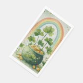 Vintage Goldtopf und Regenbogen Serviette (Ecke)