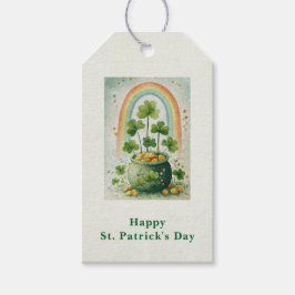 Vintage Goldtopf und Regenbogen zum St. Patrick's Geschenkanhänger