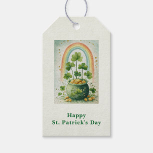 Vintage Goldtopf und Regenbogen zum St. Patrick's Geschenkanhänger