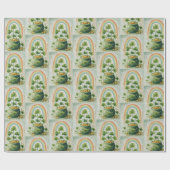 Vintage Goldtopf und Regenbogenmuster Geschenkpapier (Flach)