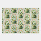 Vintage Goldtopf und Regenbogenmuster Geschenkpapier Set (Vorderseite 3)