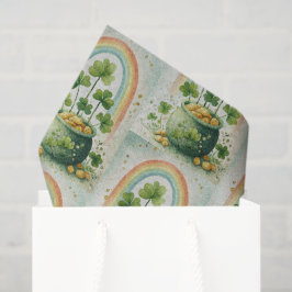Vintage-Goldtopf und Regenbogenmuster Seidenpapier