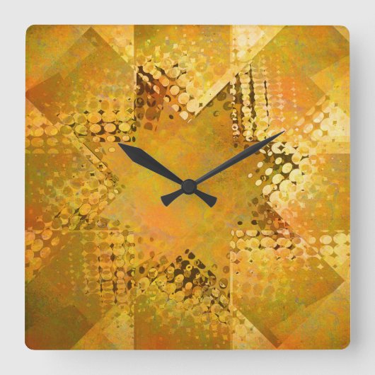 Vintage Golduhr Quadratische Wanduhr (Vorderseite)