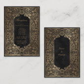 Vintage goldverzierte Empfang-Abschlusskarte Begleitkarte (Vorne/Hinten)