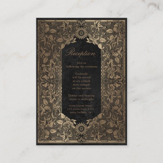 Vintage goldverzierte Empfang-Abschlusskarte Begleitkarte (Vorderseite)
