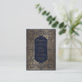 Vintage goldverzierte Empfang-Abschlusskarte Begleitkarte (Stehend Vorderseite)