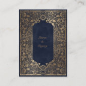 Vintage goldverzierte Empfang-Abschlusskarte Begleitkarte (Rückseite)