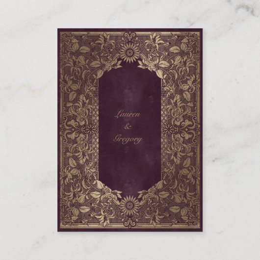 Vintage goldverzierte Empfang-Abschlusskarte Begleitkarte (Rückseite)