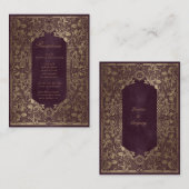 Vintage goldverzierte Empfang-Abschlusskarte Begleitkarte (Vorne/Hinten)