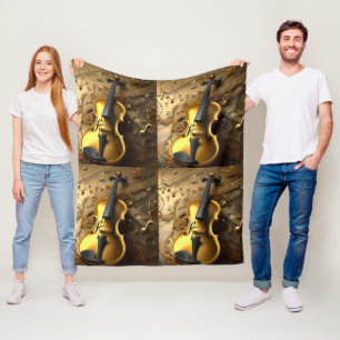 Vintage Goldvioline auf goldenen Tonkordeln, Fleecedecke