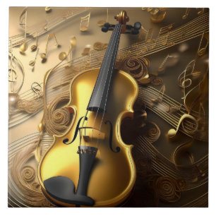 Vintage Goldvioline auf goldenen Tonkordeln, Fliese