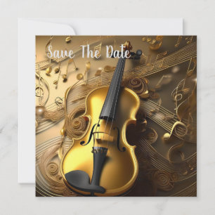 Vintage Goldvioline auf goldenen Tonkordeln, Save The Date