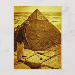 Vintage Golf bei den Pyramiden Postkarte