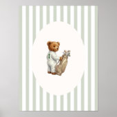 Vintage-Golf-Caddy-Teddy-Bär-Wandkunst Poster (Vorne)