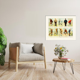 Vintage Golf Cigarette Cards drucken Poster