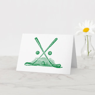 Vintage Golf Club & Ball Green Greeting Card Karte
