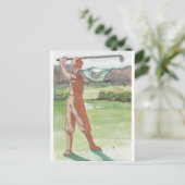 Vintage Golf Grußkarte Postkarte (Stehend Vorderseite)