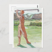 Vintage Golf Grußkarte Postkarte (Vorne/Hinten)