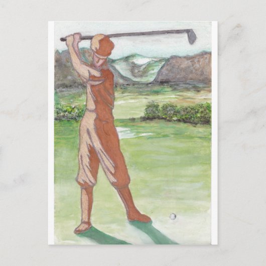 Vintage Golf Grußkarte Postkarte (Vorderseite)
