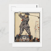 Vintage Golf Illustration nach Penfield Postkarte (Vorne/Hinten)