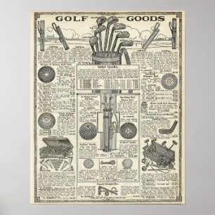 Vintage Golf Katalog Page Poster