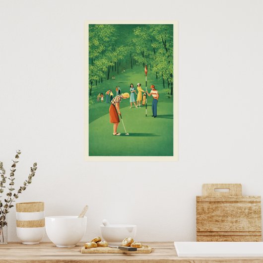 Vintage Golf - Kunstdruck Poster (Küche)