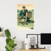 Vintage Golf - Kunstdruck Poster (Heimbüro)