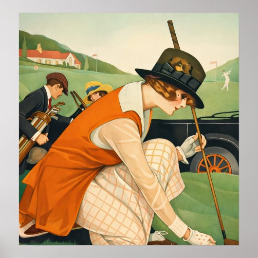 Vintage Golf - Kunstdruck Poster (Vorne)