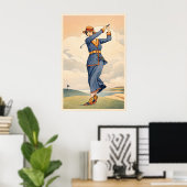Vintage Golf - Kunstdruck Poster (Heimbüro)