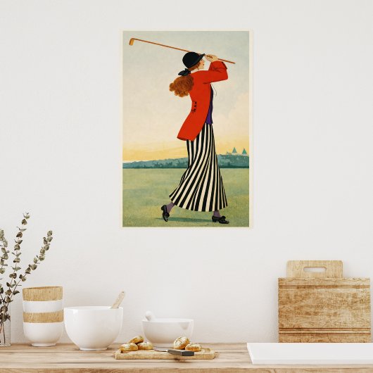 Vintage Golf - Kunstdruck Poster (Küche)