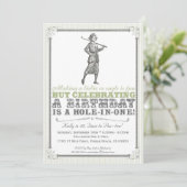 Vintage Golf-Party Einladung - Frau (Stehend Vorderseite)