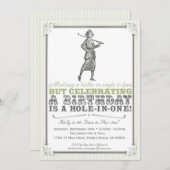 Vintage Golf-Party Einladung - Frau (Vorne/Hinten)
